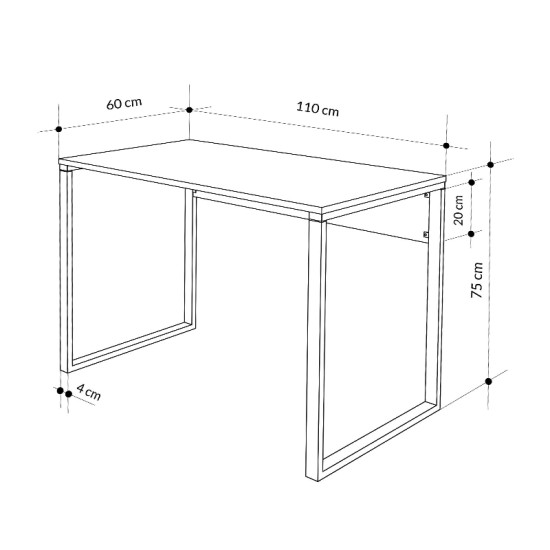 Γραφείο εργασίας Inna Megapap χρώμα γκρι ρετρό - silky black 110x60x75εκ. Γραφείο εργασίας Inna Megapap χρώμα γκρι ρετρό - silky black 110x60x75εκ.