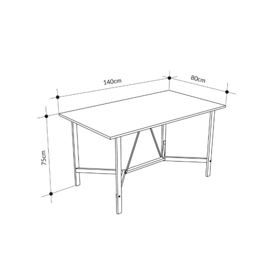 Τραπέζι Adoro Megapap χρώμα μαύρο 140x80x75εκ. Τραπέζι Adoro Megapap χρώμα μαύρο 140x80x75εκ.