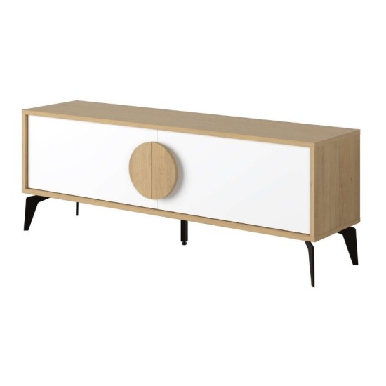 Έπιπλο τηλεόρασης Gora Megapap χρώμα sapphire oak - λευκό 140x35,6x51εκ. Έπιπλο τηλεόρασης Gora Megapap χρώμα sapphire oak - λευκό 140x35,6x51εκ.
