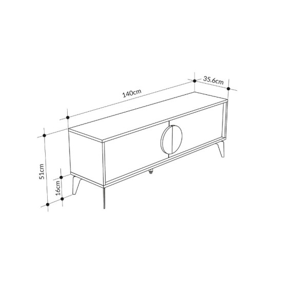 Έπιπλο τηλεόρασης Gora Megapap χρώμα sapphire oak - λευκό 140x35,6x51εκ. Έπιπλο τηλεόρασης Gora Megapap χρώμα sapphire oak - λευκό 140x35,6x51εκ.
