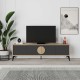 Έπιπλο τηλεόρασης Gora Megapap χρώμα sapphire oak - silky black 180x35,6x51εκ. Έπιπλο τηλεόρασης Gora Megapap χρώμα sapphire oak - silky black 180x35,6x51εκ.