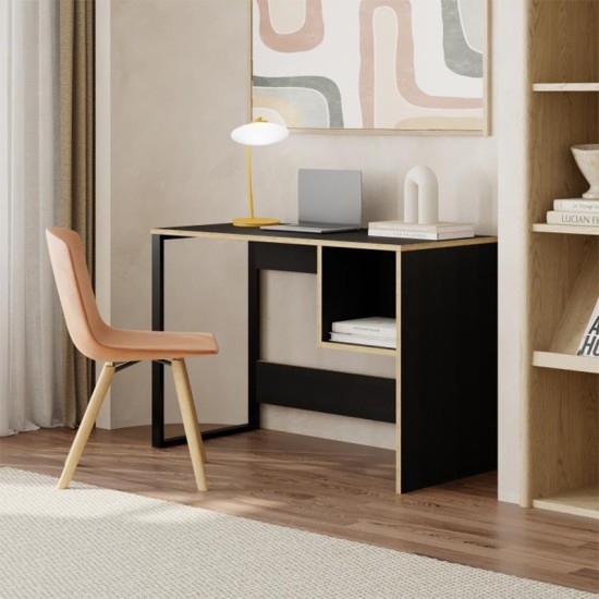 Γραφείο εργασίας Cubo Megapap χρώμα black wood 110x50x75εκ. Γραφείο εργασίας Cubo Megapap χρώμα black wood 110x50x75εκ.