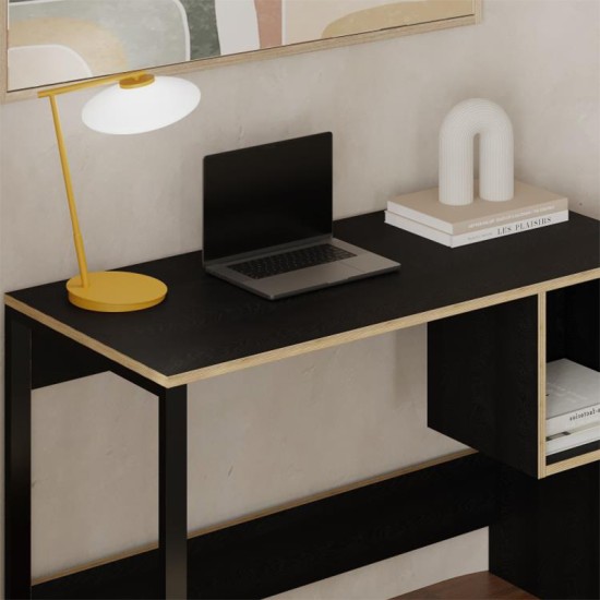 Γραφείο εργασίας Cubo Megapap χρώμα black wood 110x50x75εκ. Γραφείο εργασίας Cubo Megapap χρώμα black wood 110x50x75εκ.
