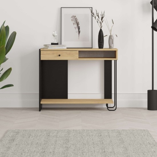 Κονσόλα Sirius Megapap χρώμα sapphire oak - silky black 100x35x79εκ. Κονσόλα Sirius Megapap χρώμα sapphire oak - silky black 100x35x79εκ.