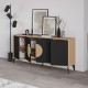 Μπουφές Gora Megapap χρώμα sapphire oak - silky black 180x40x82εκ. Μπουφές Gora Megapap χρώμα sapphire oak - silky black 180x40x82εκ.