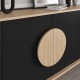 Μπουφές Gora Megapap χρώμα sapphire oak - silky black 180x40x82εκ. Μπουφές Gora Megapap χρώμα sapphire oak - silky black 180x40x82εκ.
