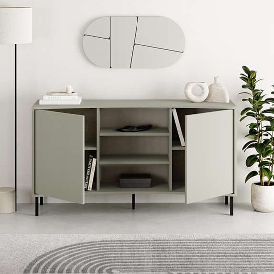 Μπουφές Frem Megapap χρώμα ash green 150x40x81εκ. Μπουφές Frem Megapap χρώμα ash green 150x40x81εκ.