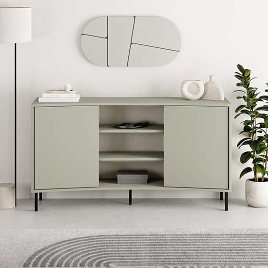 Μπουφές Frem Megapap χρώμα ash green 150x40x81εκ. Μπουφές Frem Megapap χρώμα ash green 150x40x81εκ.