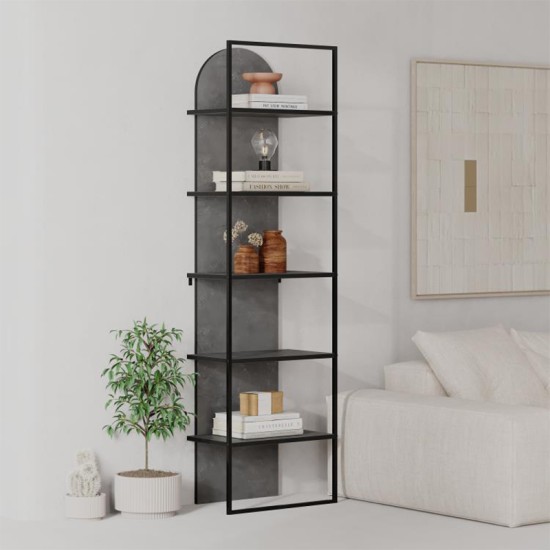 Βιβλιοθήκη Archy Megapap χρώμα γκρι ρετρό 53x31,7x180εκ. Βιβλιοθήκη Archy Megapap χρώμα γκρι ρετρό 53x31,7x180εκ.