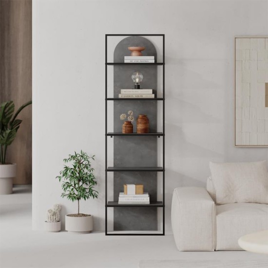 Βιβλιοθήκη Archy Megapap χρώμα γκρι ρετρό 53x31,7x180εκ. Βιβλιοθήκη Archy Megapap χρώμα γκρι ρετρό 53x31,7x180εκ.