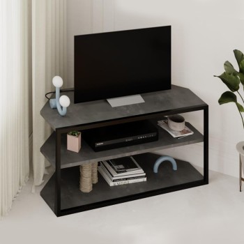 Έπιπλο τηλεόρασης γωνιακό Echo Megapap χρώμα γκρι ρετρό 98x37x45εκ.