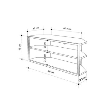 Έπιπλο τηλεόρασης γωνιακό Echo Megapap χρώμα sapphire oak 98x37x45εκ.