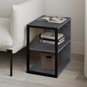 Τραπεζάκι βοηθητικό - Κομοδίνο Echo Megapap χρώμα γκρι ρετρό 30x42x45εκ.