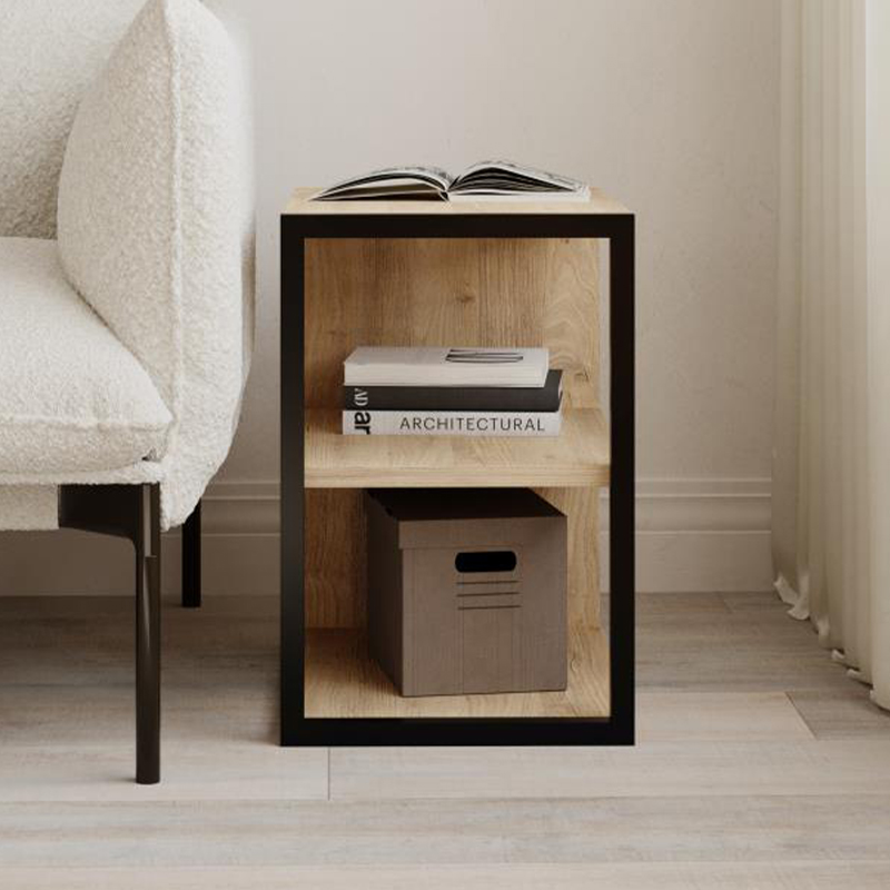 Τραπεζάκι βοηθητικό - Κομοδίνο Echo Megapap χρώμα sapphire oak 30x42x45εκ.