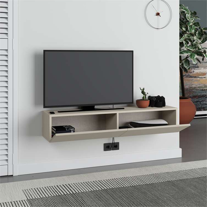 Έπιπλο τηλεόρασης επιτοίχιο Francy Megapap χρώμα sandstone 135x31,7x25εκ.