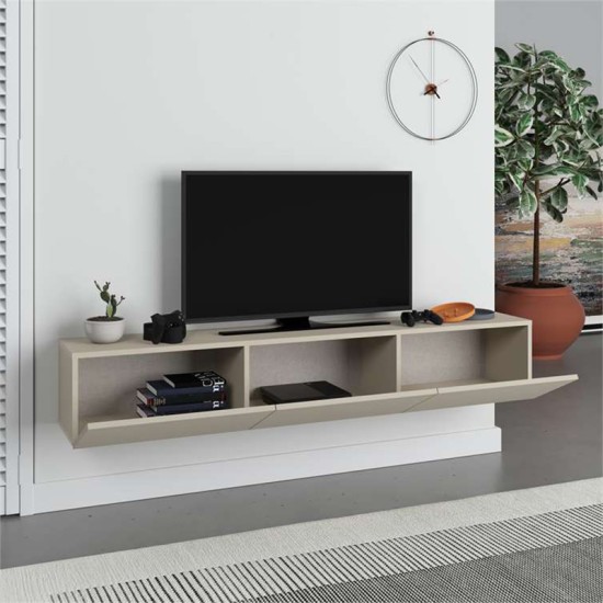 Έπιπλο τηλεόρασης επιτοίχιο Francy Megapap χρώμα sandstone 180x30x30εκ. Έπιπλο τηλεόρασης επιτοίχιο Francy Megapap χρώμα sandstone 180x30x30εκ.