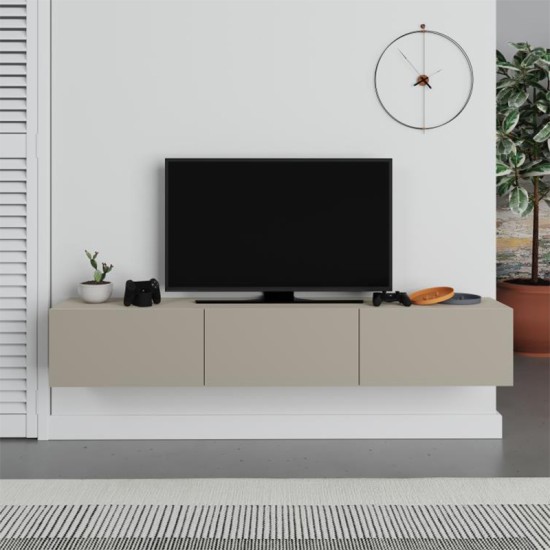 Έπιπλο τηλεόρασης επιτοίχιο Francy Megapap χρώμα sandstone 180x30x30εκ. Έπιπλο τηλεόρασης επιτοίχιο Francy Megapap χρώμα sandstone 180x30x30εκ.