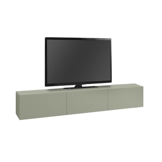 Έπιπλο τηλεόρασης επιτοίχιο Francy Megapap χρώμα ash green 180x30x30εκ. Έπιπλο τηλεόρασης επιτοίχιο Francy Megapap χρώμα ash green 180x30x30εκ.