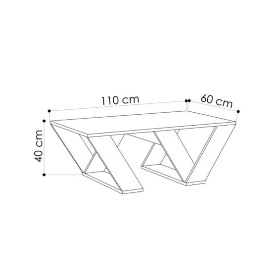 Τραπεζάκι σαλονιού Pipra Megapap χρώμα sapphire oak 110x60x40εκ. Τραπεζάκι σαλονιού Pipra Megapap χρώμα sapphire oak 110x60x40εκ.