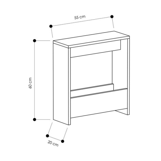 Τραπεζάκι βοηθητικό Simpi Megapap χρώμα black wood 55x20x60εκ. Τραπεζάκι βοηθητικό Simpi Megapap χρώμα black wood 55x20x60εκ.