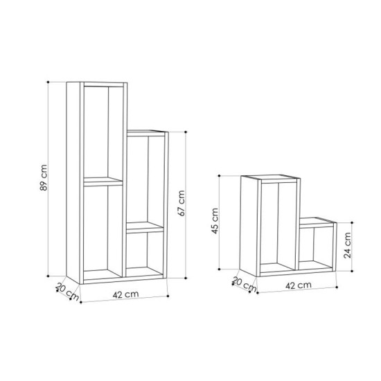 Ραφιέρα - Ανθοστήλη Sule Megapap χρώμα sapphire oak 84x20x89εκ. Ραφιέρα - Ανθοστήλη Sule Megapap χρώμα sapphire oak 84x20x89εκ.