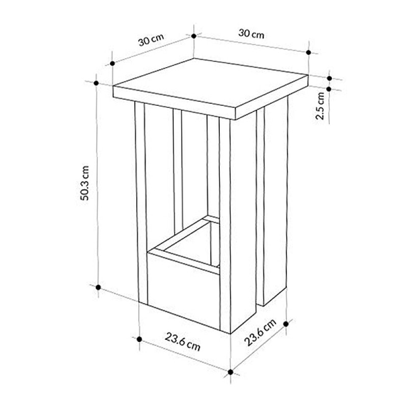 Τραπεζάκι βοηθητικό Tasos Megapap χρώμα sepet oak 30x30x50,3εκ.