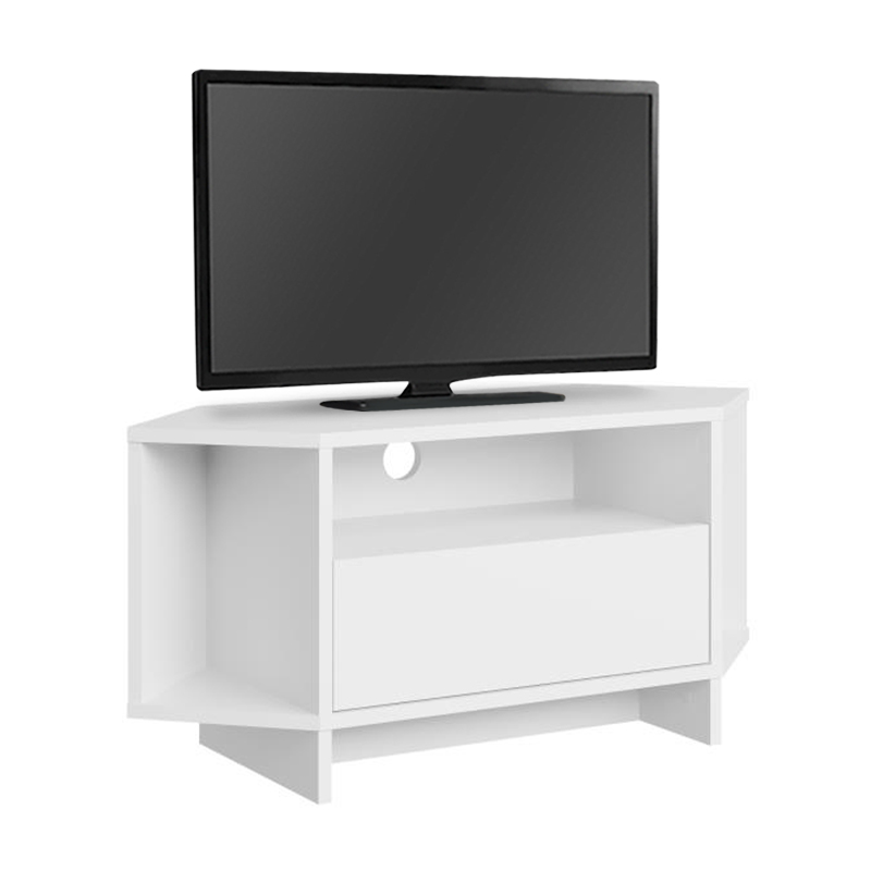 Έπιπλο τηλεόρασης γωνιακό Viva Megapap χρώμα λευκό 95,7x35,4x45εκ.