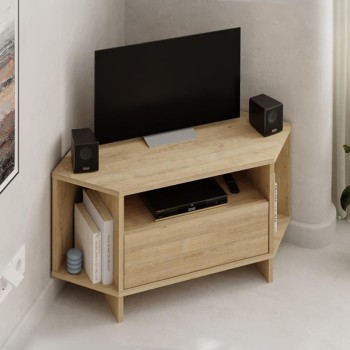 Έπιπλο τηλεόρασης γωνιακό Viva Megapap χρώμα sapphire oak 95,7x35,4x45εκ.