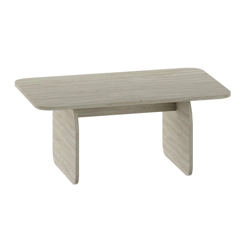 Τραπεζάκι σαλονιού Pietra Megapap χρώμα neo travertine 100x60x41,8εκ.