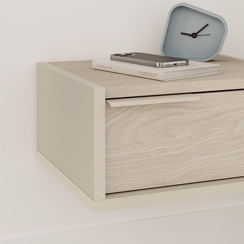 Κομοδίνο επιτοίχιο Eco Megapap χρώμα sandstone - light oak 40x33x18,5εκ.