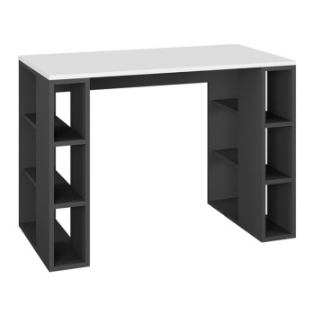 Γραφείο εργασίας Colmar Megapap χρώμα ανθρακί - λευκό 106x50x75εκ.