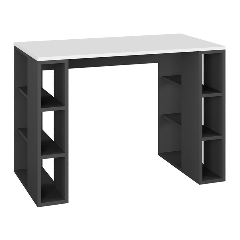 Γραφείο εργασίας Colmar Megapap χρώμα ανθρακί - λευκό 106x50x75εκ.
