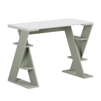Γραφείο εργασίας Papillon Megapap χρώμα ash green - λευκό 106x50x75εκ