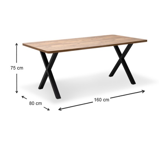 Τραπέζι Jeremy Megapap Mdf - μεταλλικό χρώμα ακακίας 160x80x75εκ. Τραπέζι Jeremy Megapap Mdf - μεταλλικό χρώμα ακακίας 160x80x75εκ.