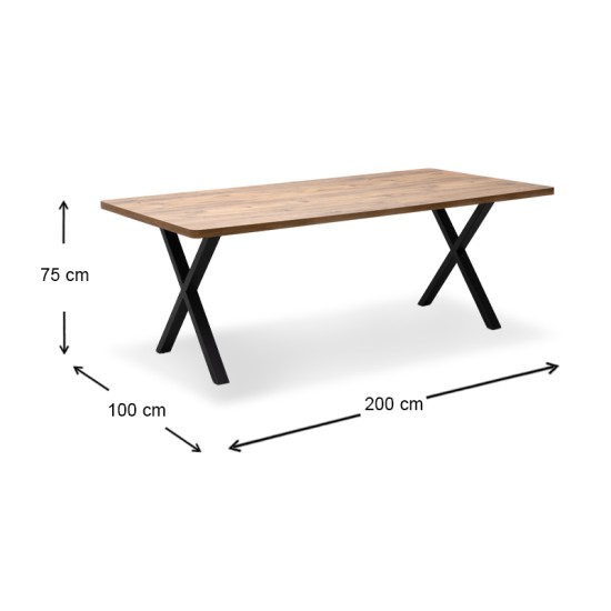 Τραπέζι Jeremy Megapap Mdf - μεταλλικό χρώμα ακακίας 200x100x75εκ. Τραπέζι Jeremy Megapap Mdf - μεταλλικό χρώμα ακακίας 200x100x75εκ.