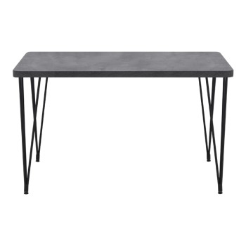 Τραπέζι Roger Megapap Mdf - μεταλλικό χρώμα σκούρο γκρι σκυροδέματος 120x70x75εκ.