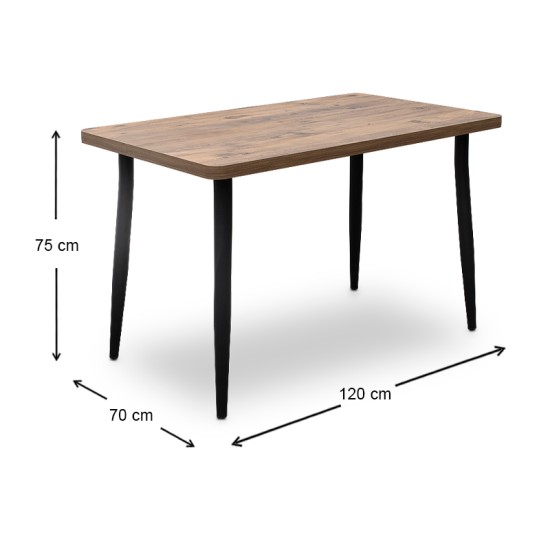 Τραπέζι Levico Megapap Mdf - μεταλλικό χρώμα ακακίας 120x70x75εκ. Τραπέζι Levico Megapap Mdf - μεταλλικό χρώμα ακακίας 120x70x75εκ.
