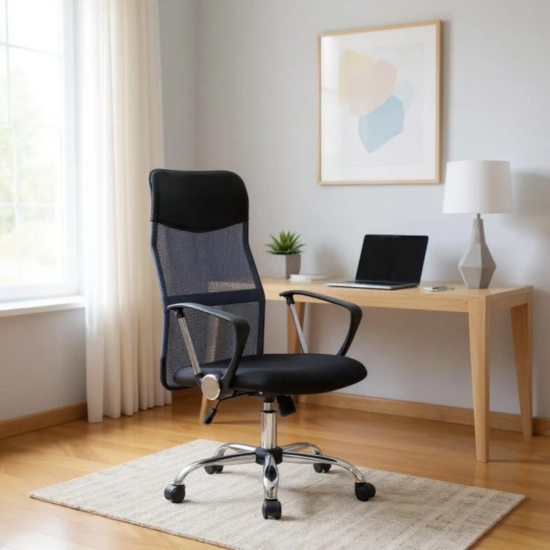 Καρέκλα γραφείου Marco Megapap με ύφασμα Mesh χρώμα γκρι - μαύρο 62x59x110/120εκ.