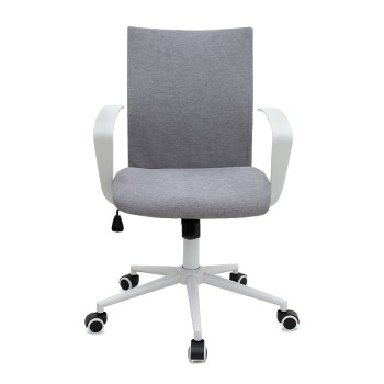 Καρέκλα γραφείου Berlin Megapap υφασμάτινη χρώμα γκρι - λευκό 64x63x89/96εκ.