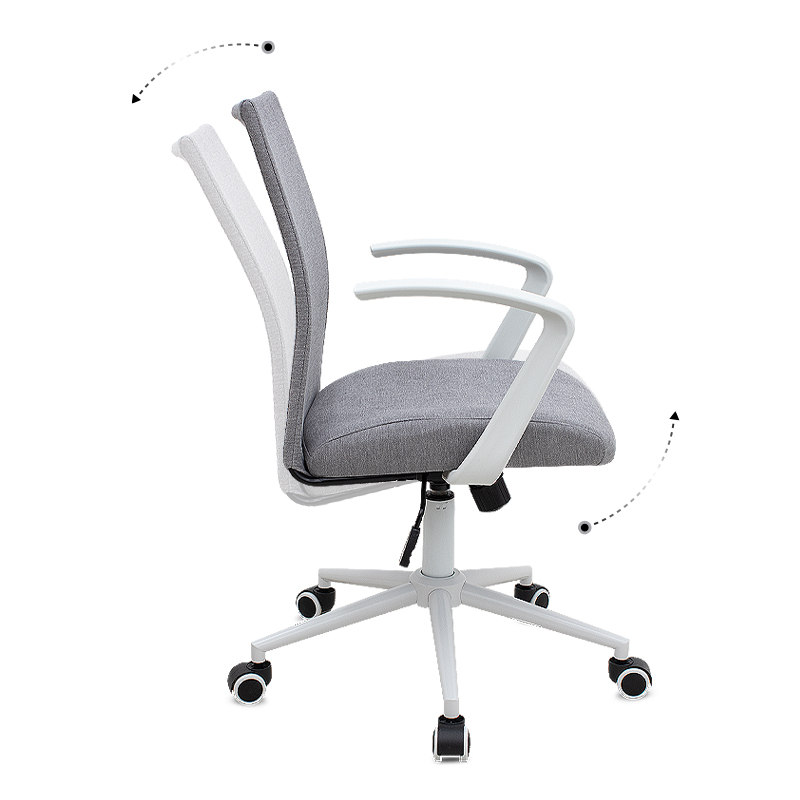 Καρέκλα γραφείου Berlin Megapap υφασμάτινη χρώμα γκρι - λευκό 64x63x89/96εκ.