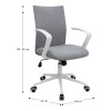 Καρέκλα γραφείου Berlin Megapap υφασμάτινη χρώμα γκρι - λευκό 64x63x89/96εκ.