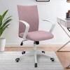 Καρέκλα γραφείου Berlin Megapap υφασμάτινη χρώμα ροζ - λευκό 64x63x89/96εκ.