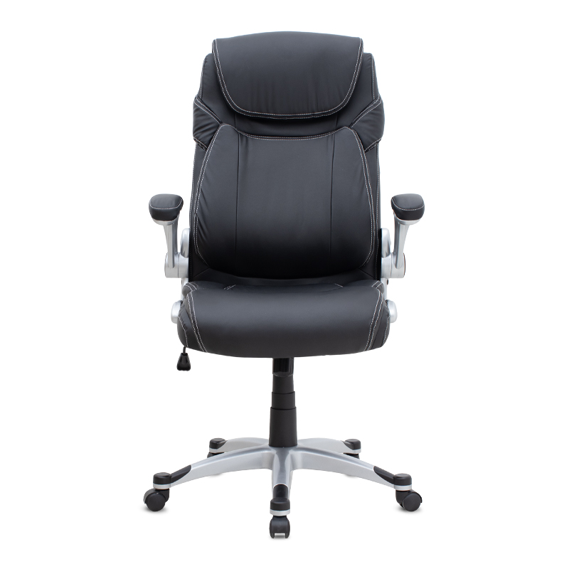 Καρέκλα γραφείου διευθυντική Gustavo Megapap από τεχνόδερμα χρώμα μαύρο 69x65x116/126εκ.