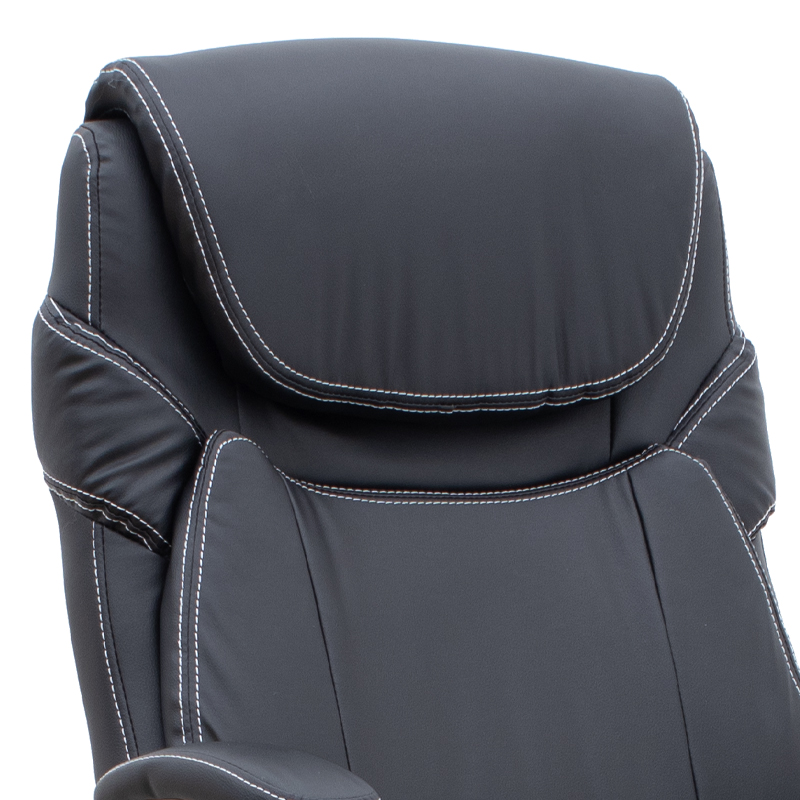 Καρέκλα γραφείου διευθυντική Gustavo Megapap από τεχνόδερμα χρώμα μαύρο 69x65x116/126εκ.