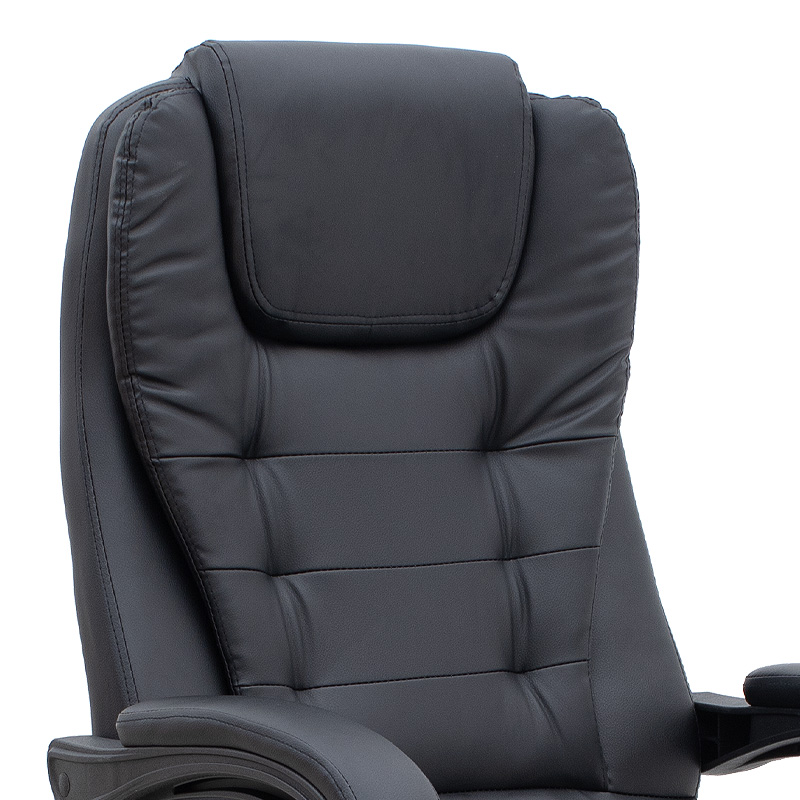 Καρέκλα γραφείου διευθυντική Daria Megapap με υποπόδιο από τεχνόδερμα χρώμα μαύρο 65x65x117/127εκ.