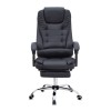 Καρέκλα γραφείου διευθυντική Daria Megapap με υποπόδιο από τεχνόδερμα χρώμα μαύρο 65x65x117/127εκ.