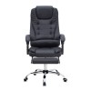 Καρέκλα γραφείου διευθυντική Daria Megapap με υποπόδιο από τεχνόδερμα χρώμα μαύρο 65x65x117/127εκ.