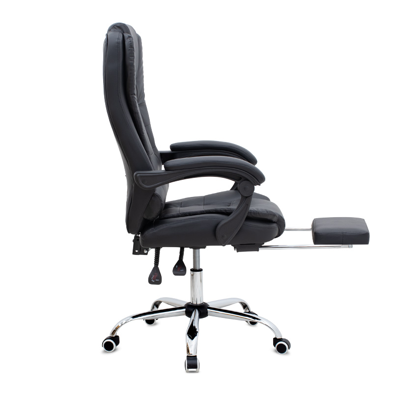 Καρέκλα γραφείου διευθυντική Daria Megapap με υποπόδιο από τεχνόδερμα χρώμα μαύρο 65x65x117/127εκ.