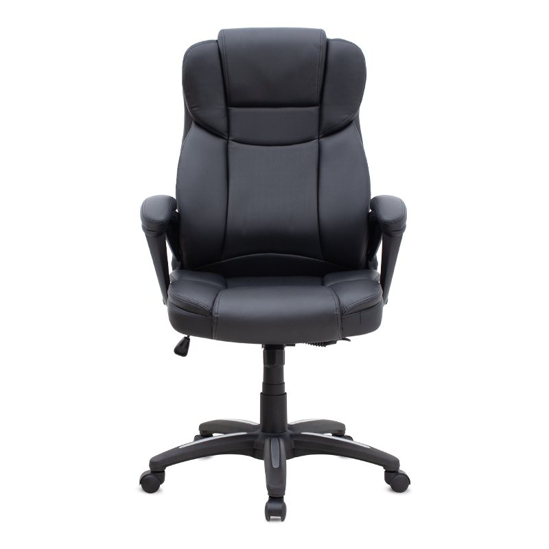 Καρέκλα γραφείου διευθυντική Morgan Megapap από τεχνόδερμα χρώμα μαύρο 67x65x112/122εκ.