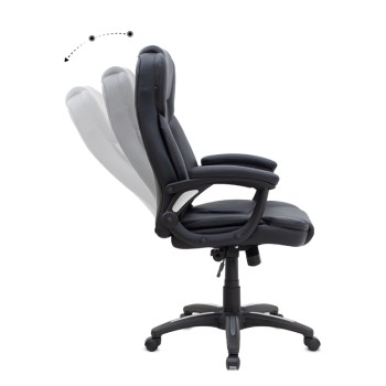 Καρέκλα γραφείου διευθυντική Morgan Megapap από τεχνόδερμα χρώμα μαύρο 67x65x112/122εκ.